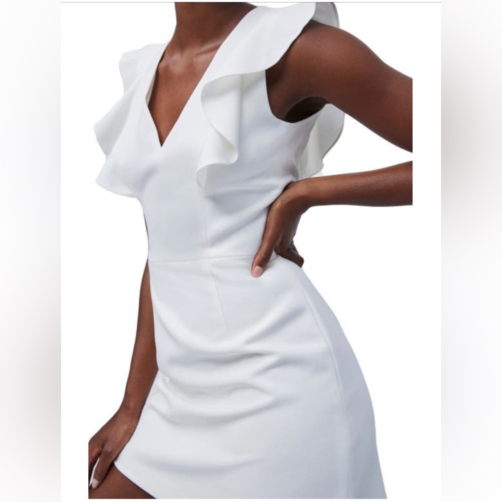 NWOT French Connection Whisper Ruffle Minidress white bridal shower dress